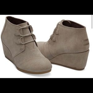 Toms Suede Wedge Booties